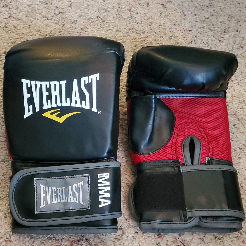 Everlast Black and Red MMA Sparring Gloves